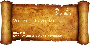 Veszeli Levente névjegykártya